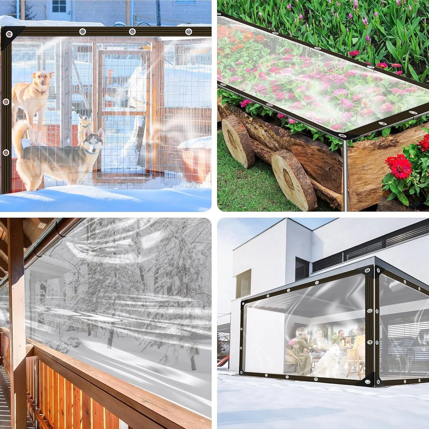 Clear Tarp, 10x12ft Clear Tarps with Grommets,Heavy Duty Waterproof with Reinforced Edge for Patio and Pavilion,Porch,Plant,Camping,Pet Hutch Roof