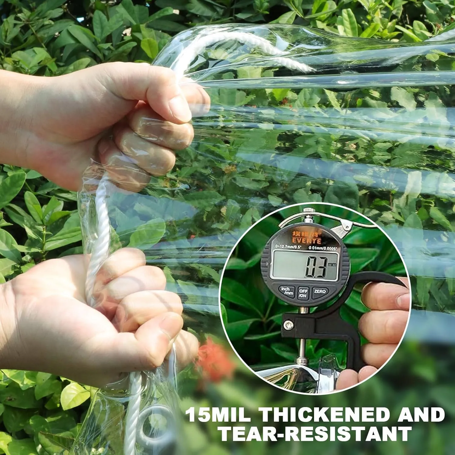 Clear Tarps Heavy Duty: PVC Thicken Transparent Tarpaulin Windproof Weather Proof UV Resistant Rip and Tear Durable Plastic Vinyl Tarp with Metal Grommets Protects Against Water 1-Pack