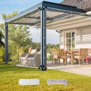 Clear Tarps Heavy Duty: PVC Thicken Transparent Tarpaulin Windproof Weather Proof UV Resistant Rip and Tear Durable Plastic Vinyl Tarp with Metal Grommets Protects Against Water 1-Pack