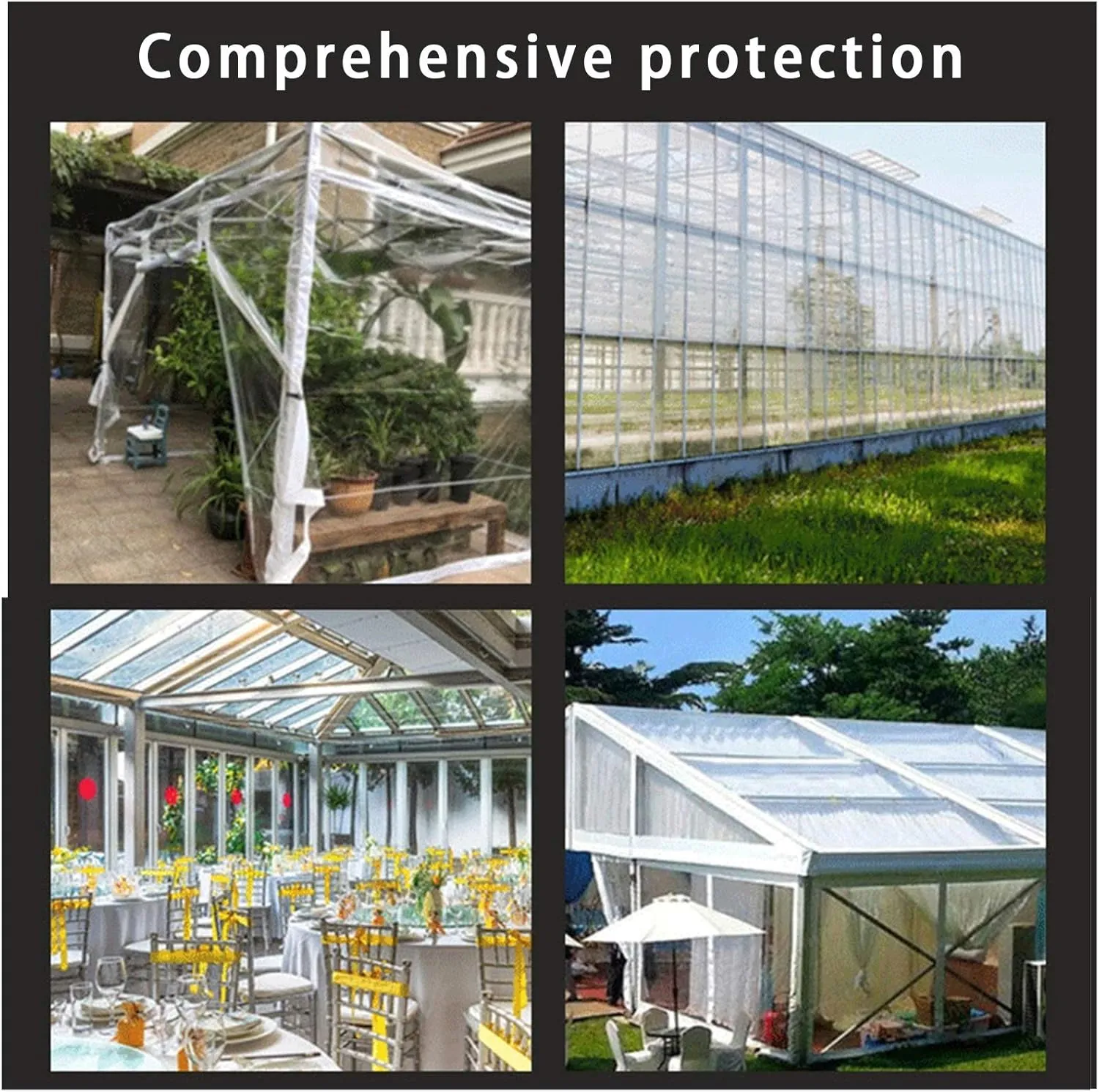 Clear Tarps, Waterproof Tarpaulin 100% UV & Weather Resistant Vinyl Coated PVC Ground Tarps Multiple Sizes Shelter Shed Perfect for Curtains (Color : 0.3mm, Size : 1.4x6m)