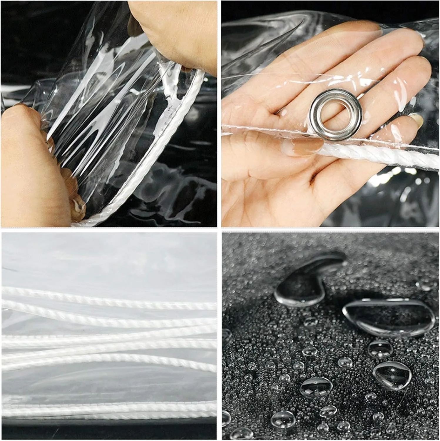 Clear Tarps, Waterproof Tarpaulin 100% UV & Weather Resistant Vinyl Coated PVC Ground Tarps Multiple Sizes Shelter Shed Perfect for Curtains (Color : 0.3mm, Size : 1.4x6m)