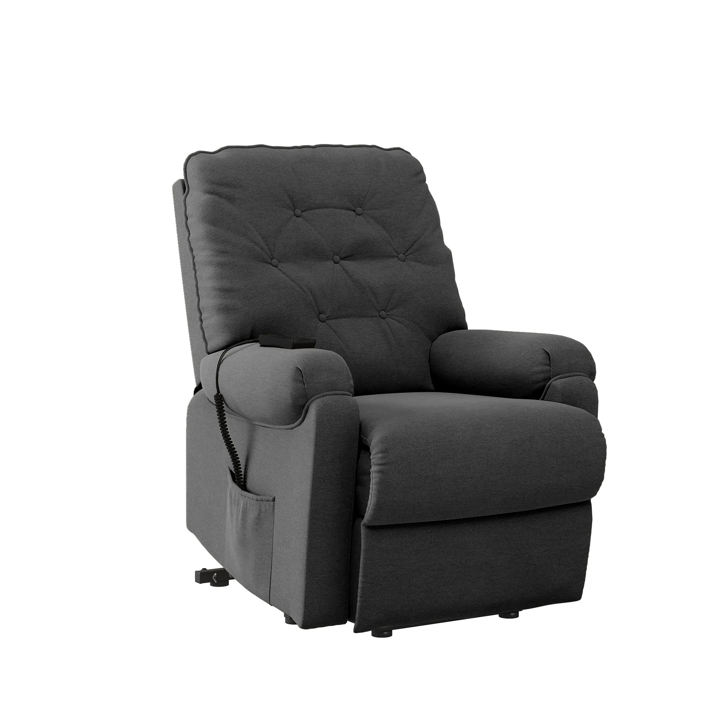 Cleavenger Power Recline and Lift Button-Tufted Chair