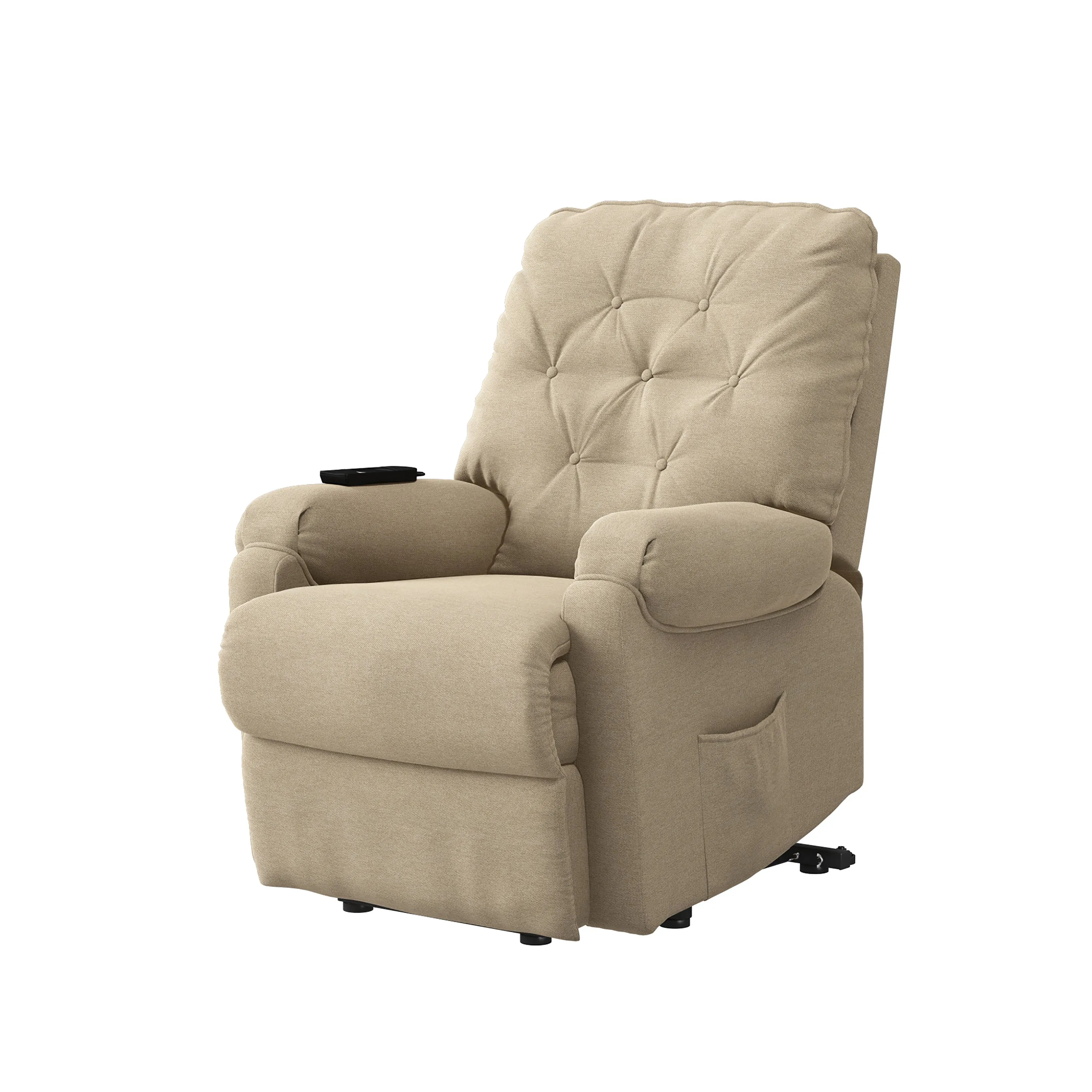 Cleavenger Power Recline and Lift Button-Tufted Chair