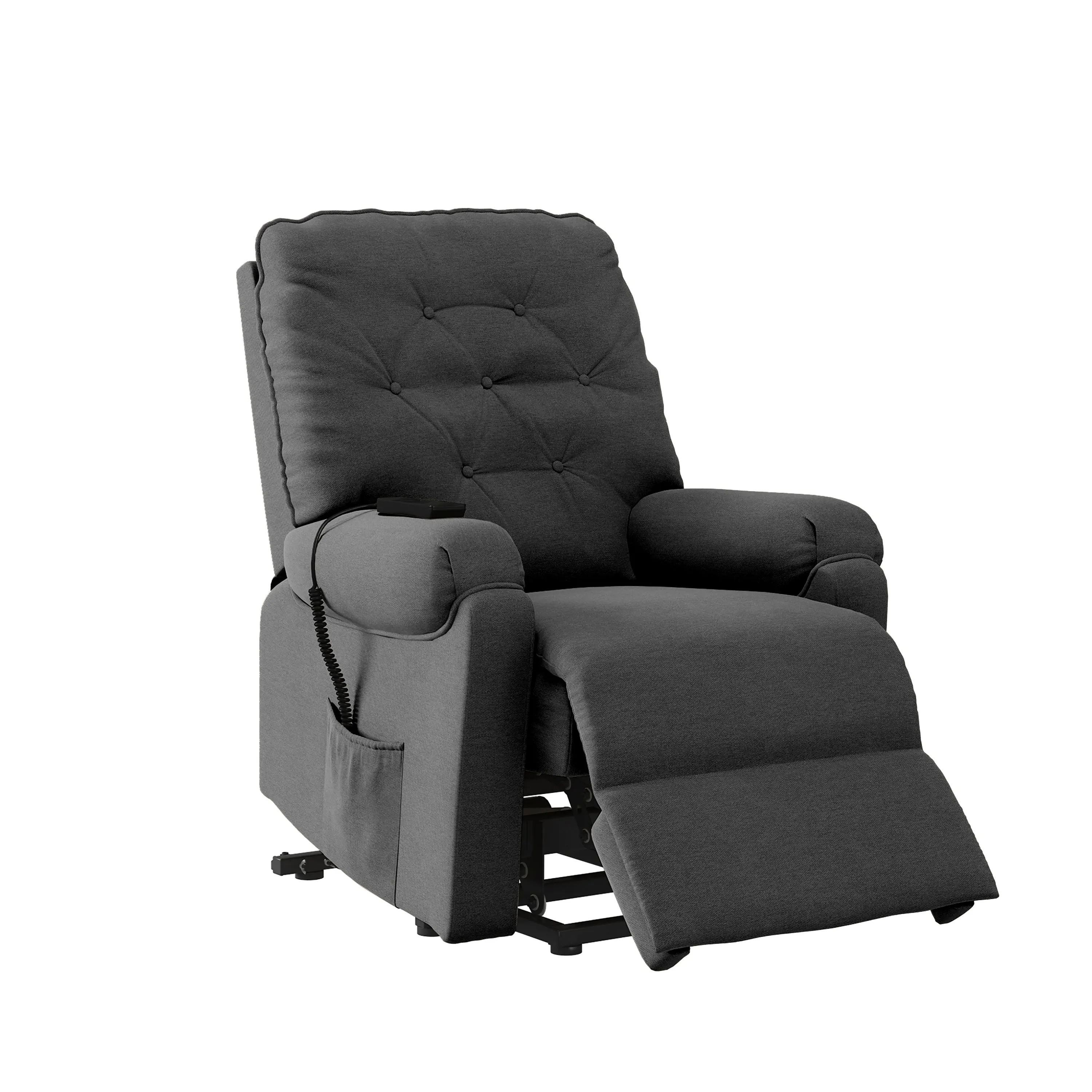 Cleavenger Power Recline and Lift Button-Tufted Chair