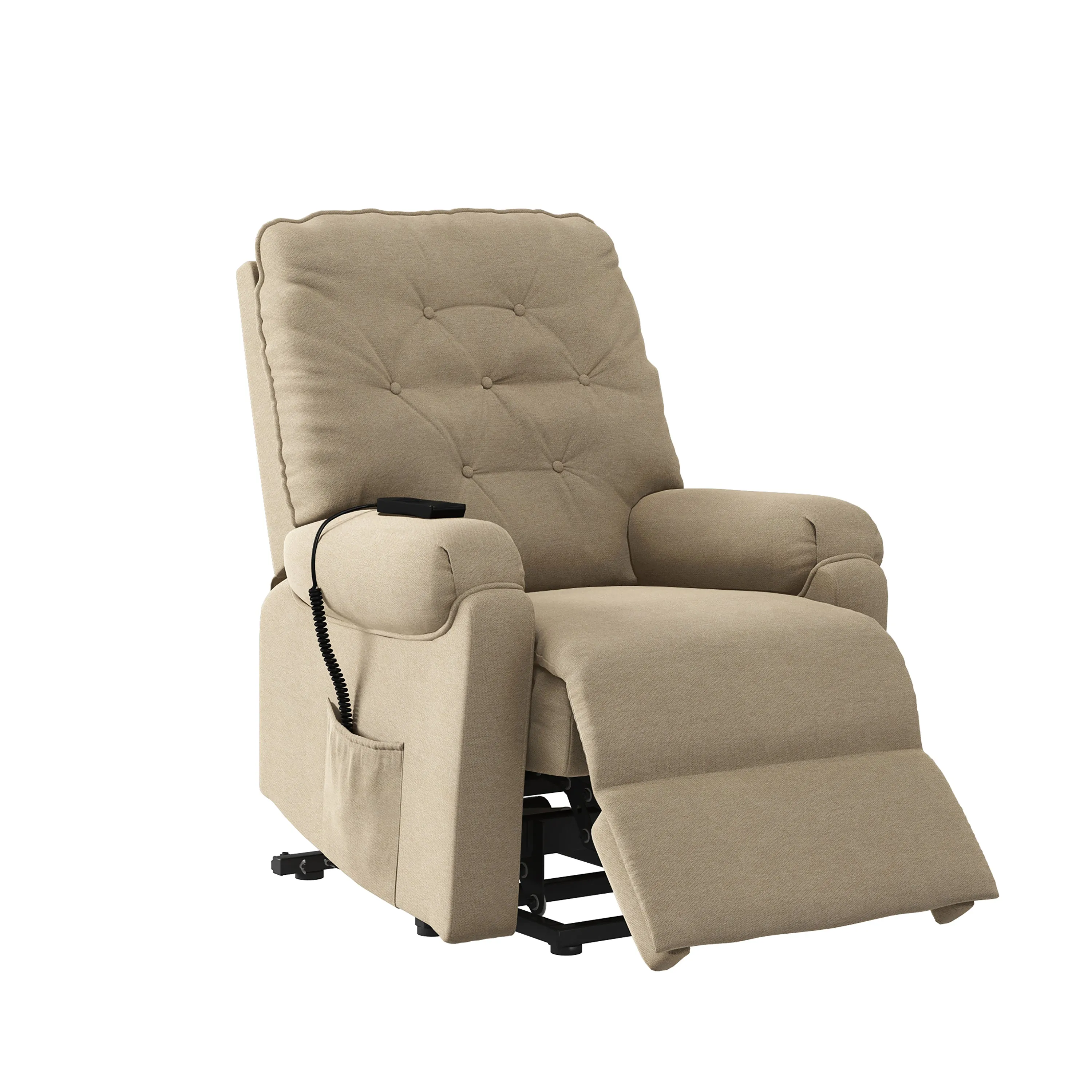 Cleavenger Power Recline and Lift Button-Tufted Chair