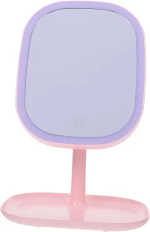 CLISPEED 1Set Creative LED Makeup Mirror with Color Light High Definition Household Cosmetic Mirror Stable Base for Desktop Use for Womens Makeup Application