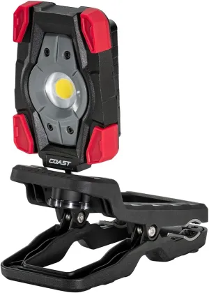 Coast CL20R 1750 Lumen Rechargeable Dual Power Rotating LED Magnetic Clamp Light with Wide Angle Flood Beam, Black/Red