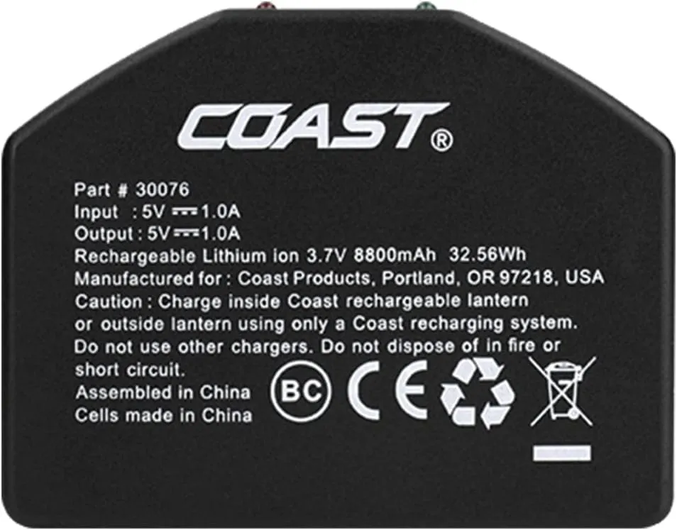 Coast ZX1010 Zithion-X USB Rechargeable Battery