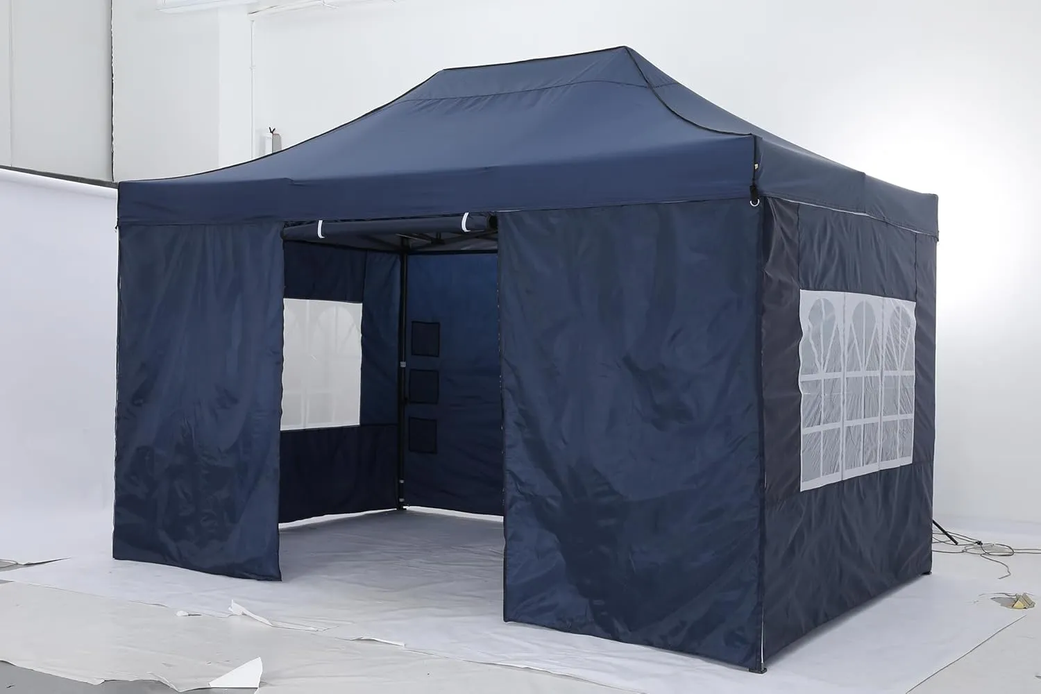 COBIZI 10x15 Pop up Canopy Tent 10x15 Canopy with 4 Sidewalls Waterproof Heavy Duty Commercial Canopy Tent for Parties Outdoor Tent Garden Gazebo Tent, Carry Bag(10x15ft, Dark Blue)
