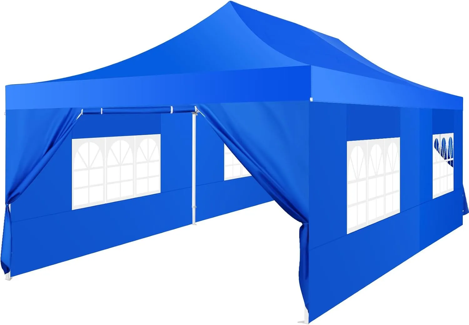 COBIZI 13x26 Pop Up Canopy with 6 Sidewall,Heavy Duty Canopy UPF 50  All Season Wind Waterproof Commercial Outdoor Wedding Party Tents for Parties Canopy Gazebo with Roller Bag(13 x 26 ft Blue)