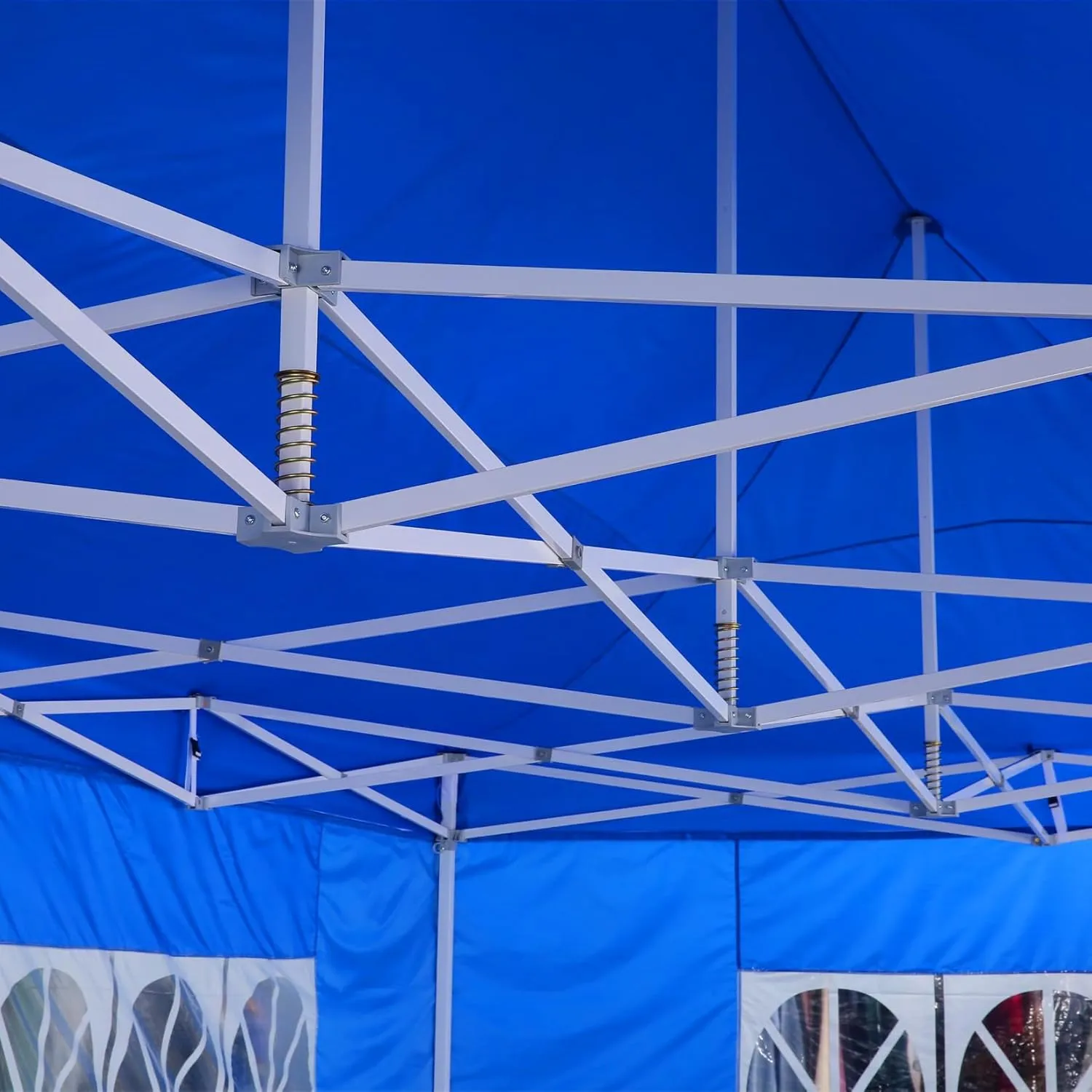 COBIZI 13x26 Pop Up Canopy with 6 Sidewall,Heavy Duty Canopy UPF 50  All Season Wind Waterproof Commercial Outdoor Wedding Party Tents for Parties Canopy Gazebo with Roller Bag(13 x 26 ft Blue)