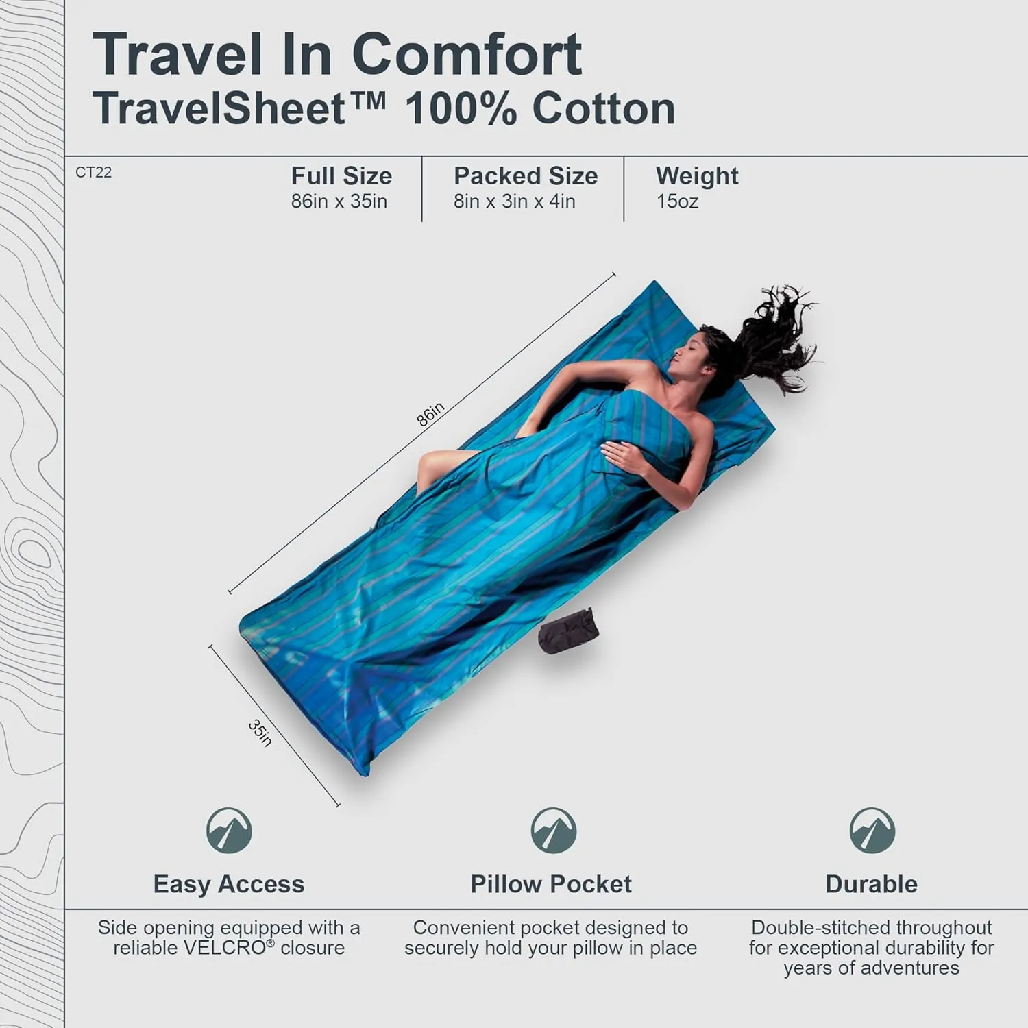 COCOON - Premium - TravelSheet - - Cotton - Monk's Red - Regular