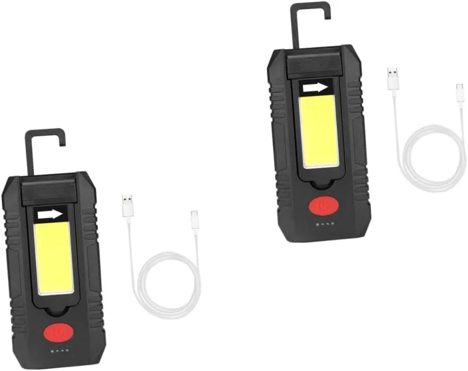 COHEALI USB Rechargeable LED with Magnetic Clip and Hook Cob with Battery Indicator for Camping Emergency and Workshop Use Multi Function Light Options