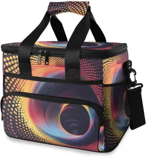 Color Block Camouflage Grid Cooler Bag Insulated Cooler Soft Sided Cooler 24 Can Portable Picnic Bag Large Leakproof Lunch Bag Box for Beach Grocery Camping Travel Car Men Women