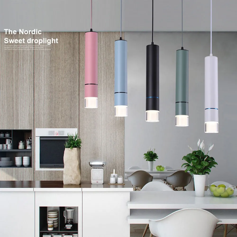 Colorful LED Pendant Lamp 15W Modern Indoor Hanging Lamp Luminaria