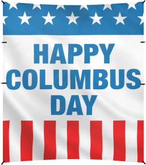Columbus Day USA Flag Banner Design Foldable Beach Canopy UPF50 Easy Setup Large Sun Shade with Sandbags & Sand Shovel for Camping, Fishing, Backyard Fun