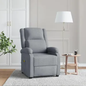 Comfortable Light Gray Massage Chair for Relaxation and Well-Being, Adjustable and Vibrating with Remote Control