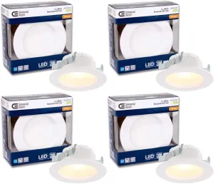 Commercial Electric 4 in. White Integrated LED Recessed Trim, 2700K