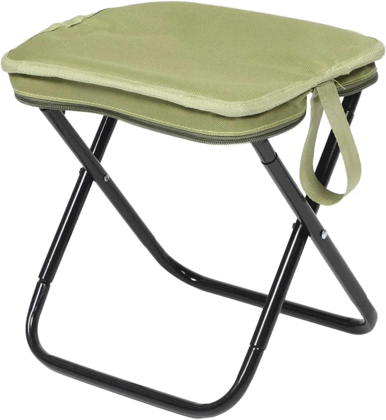 Compact Folding Stool with Carry Bag Lightweight Carbon Steel and Oxford Fabric Mini Chair for Outdoor Camping Fishing Hiking and Travel Use Versatile Portable Design
