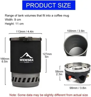 Compact Outdoor Camping Cooking Set, Black