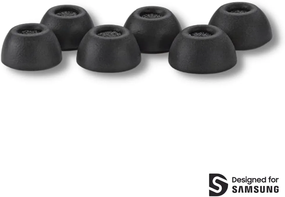 Comply Memory Foam Replacement Earbud Tips Designed for Samsung Galaxy Buds2 Pro | Ultimate Comfort, Secure Fit, Superior Noise Isolation | Anti Slip, Prevent From Falling Out, Black (S/M/L) (3 Pairs)