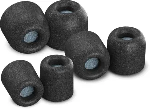 Comply Sport Pro | Memory Foam Replacement IEM Ear Tips for Jaybird, BlueBuds, Freedom & More | Superior Noise Isolation, Ultimate Comfort, Secure Fit | Black (S/M/L) (3 Pairs)