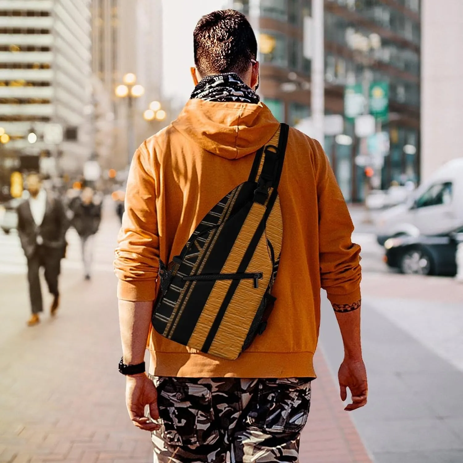 Contemporary Afrocentric Pattern A Spacious And Large Capacity Portable Adjustable Chest Bag