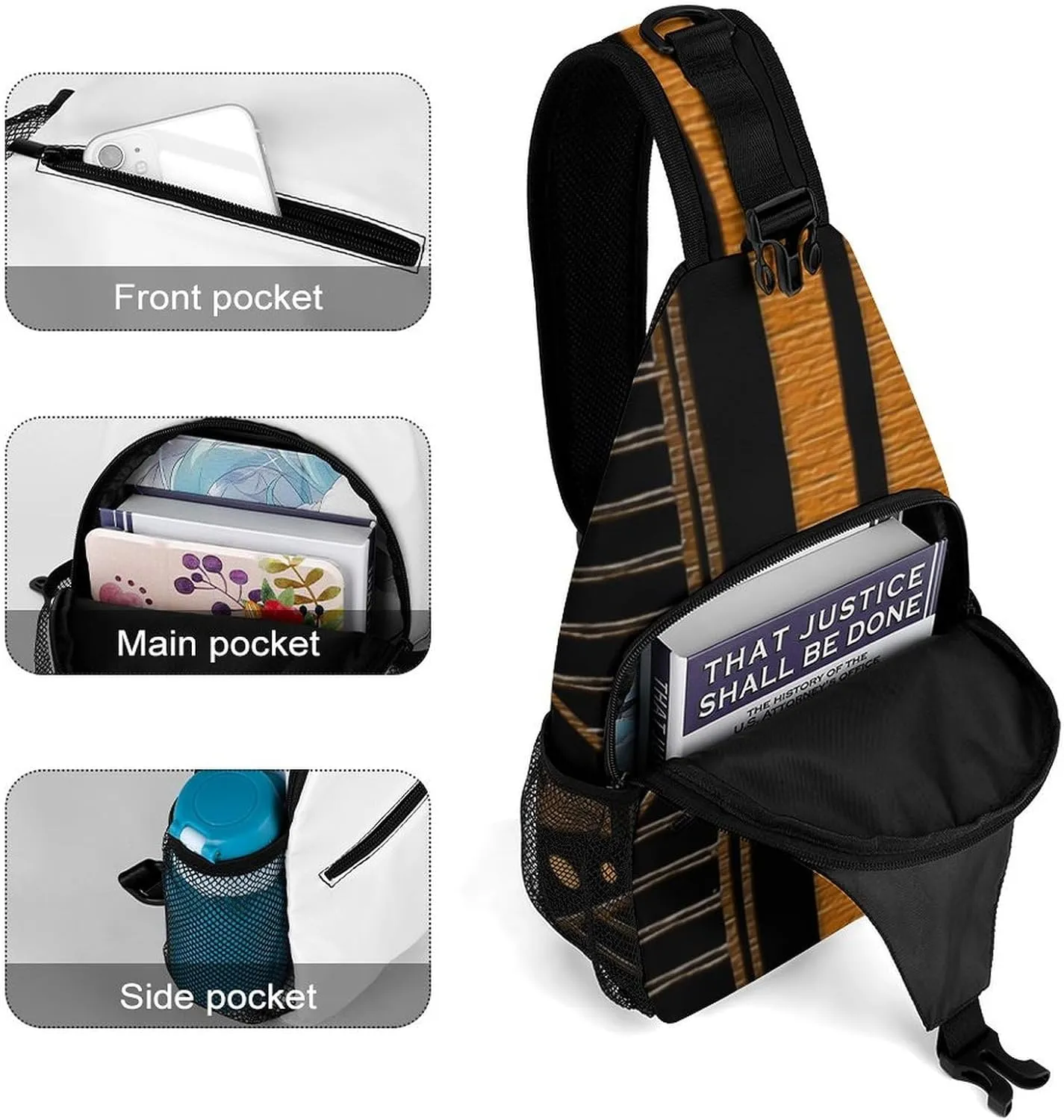 Contemporary Afrocentric Pattern A Spacious And Large Capacity Portable Adjustable Chest Bag