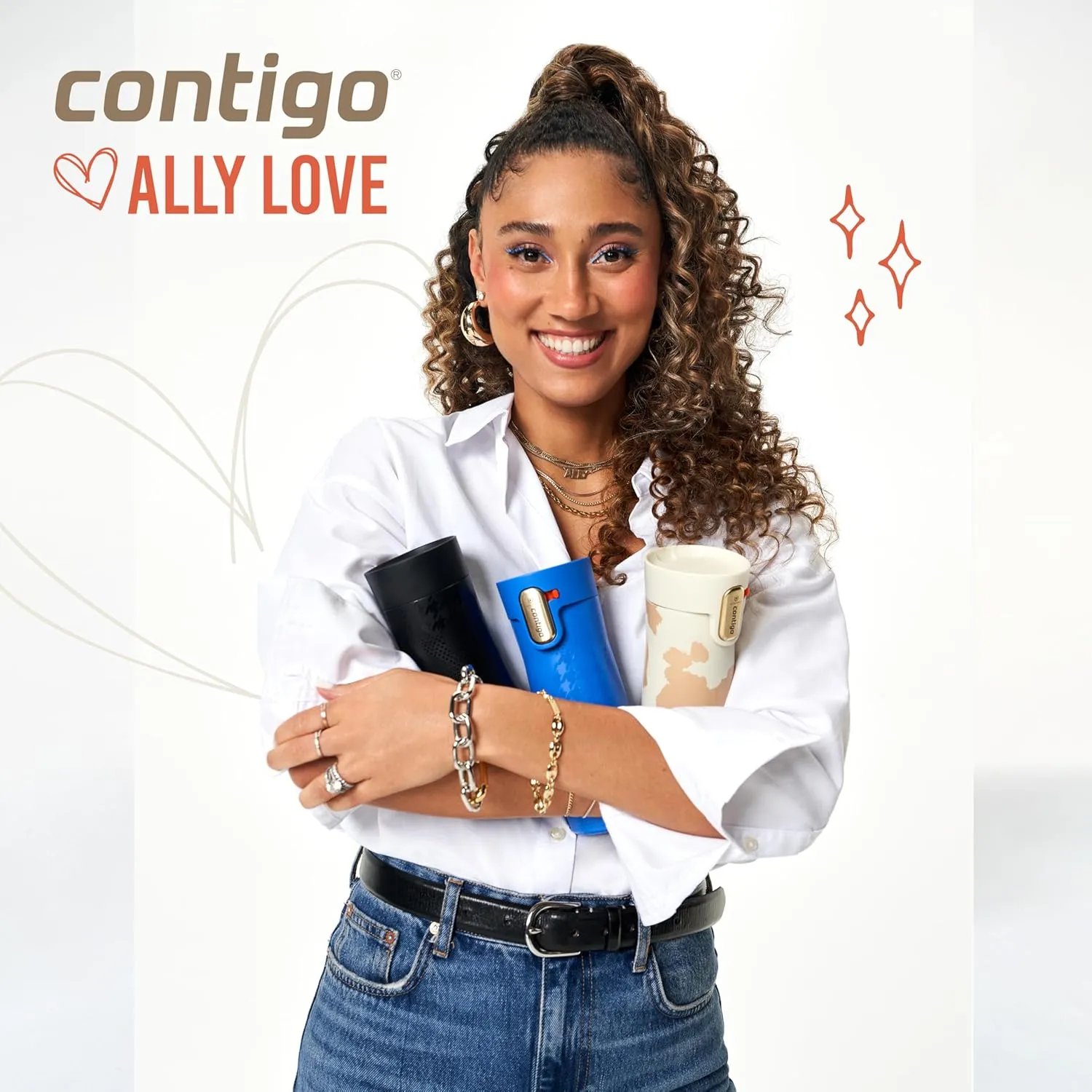 Contigo x Ally Love Stainless Steel Vacuum-Insulated Travel Mug with Autoseal and Easy Clean Lid, Spill-proof, Keeps Drinks cold 24 hrs & hot for 11 hrs, BPA Free, 16oz., West Loop 3.0, Oatmilk