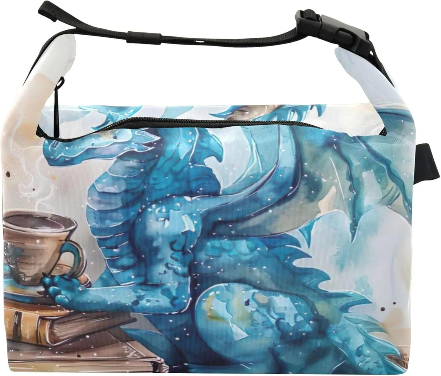 Cool Dragon Read Books Lunch Bags Women Insulated for Work Reusable Adult Lunch Bag with Adjustable Shoulder Strap