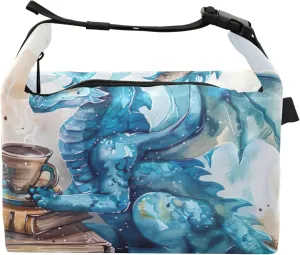 Cool Dragon Read Books Lunch Bags Women Insulated for Work Reusable Adult Lunch Bag with Adjustable Shoulder Strap