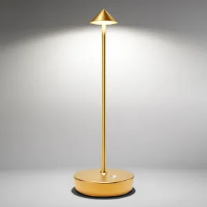 Cordless Table Lamps Rechargeable, 6000mAh Battery Operated LED Desk Lamp Outdoor Waterproof Portable Touch Dimmable Table Night Light for Patio Restaurant Dining Home Gold