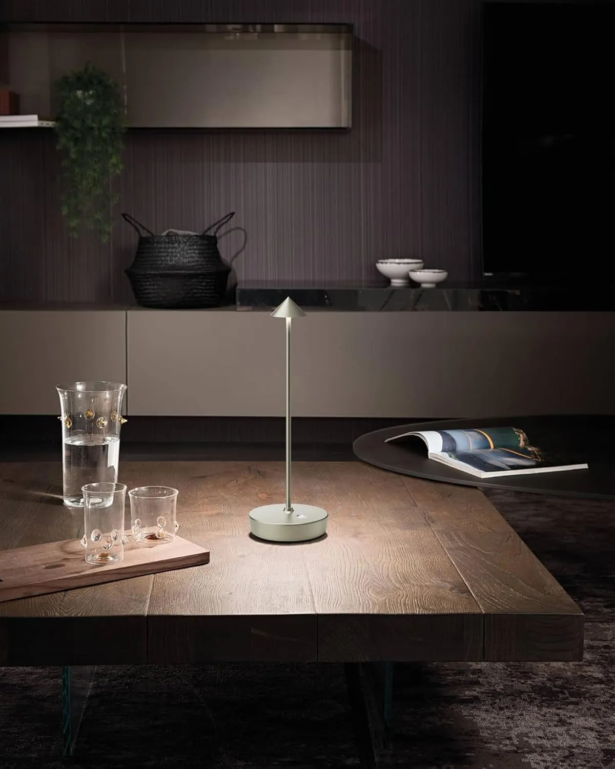 Cordless Table Lamps Rechargeable, 6000mAh Battery Operated LED Desk Lamp Outdoor Waterproof Portable Touch Dimmable Table Night Light for Patio Restaurant Dining Home Set of 2 Silver