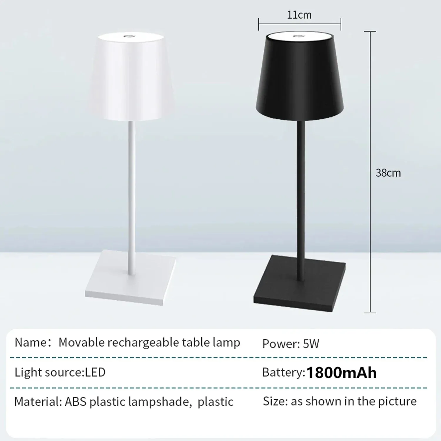 Cordless USB Rechargeable LED Table Lamp – Touch Control Light for Bedside & Ambient Decor