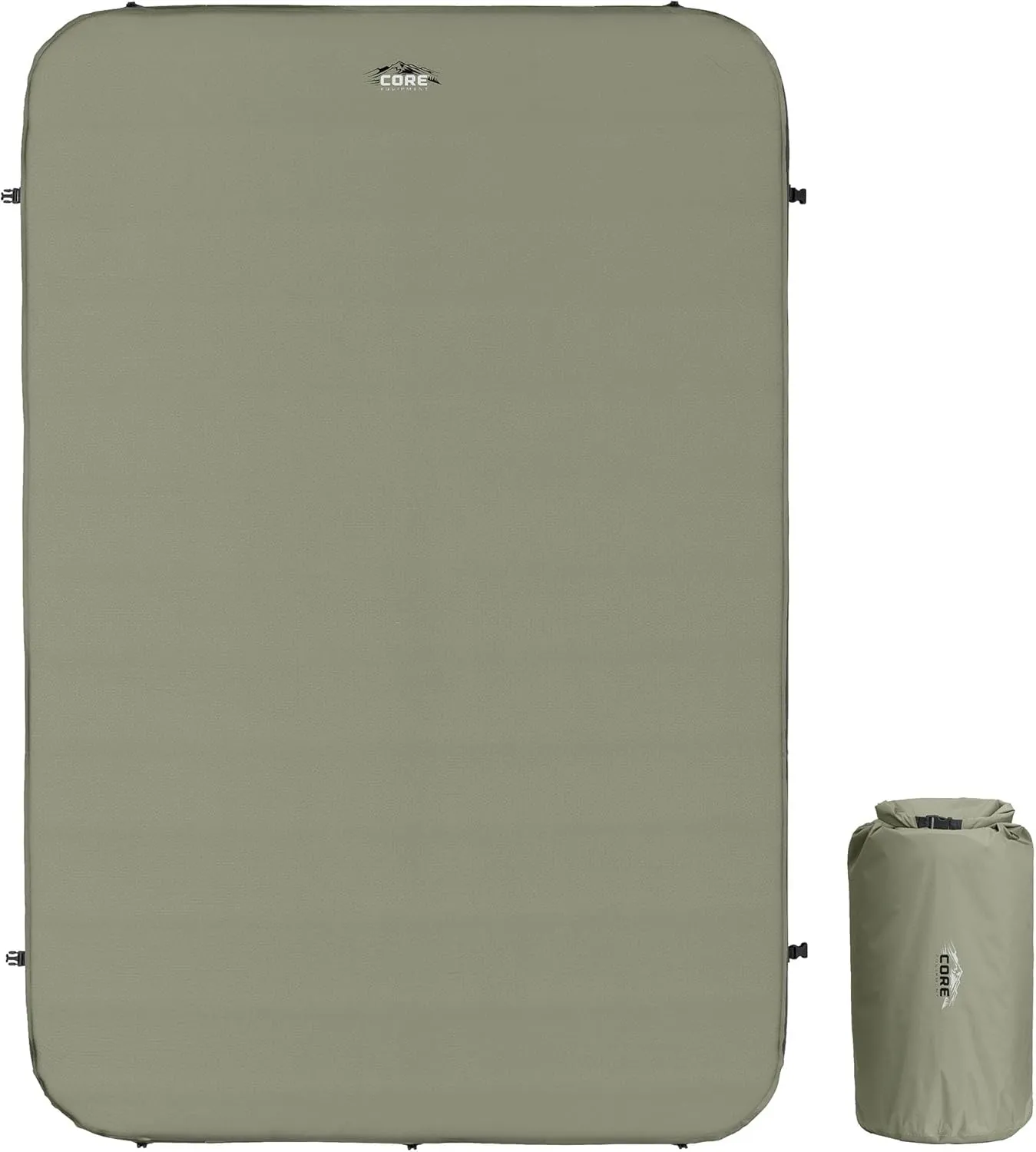 CORE Double Self Inflating Camping Bed | Perfect Blow Up Mattress for Travel Car Camping & Outdoor Use | Air & Foam Filled Inflatable Sleeping Pad for Adults