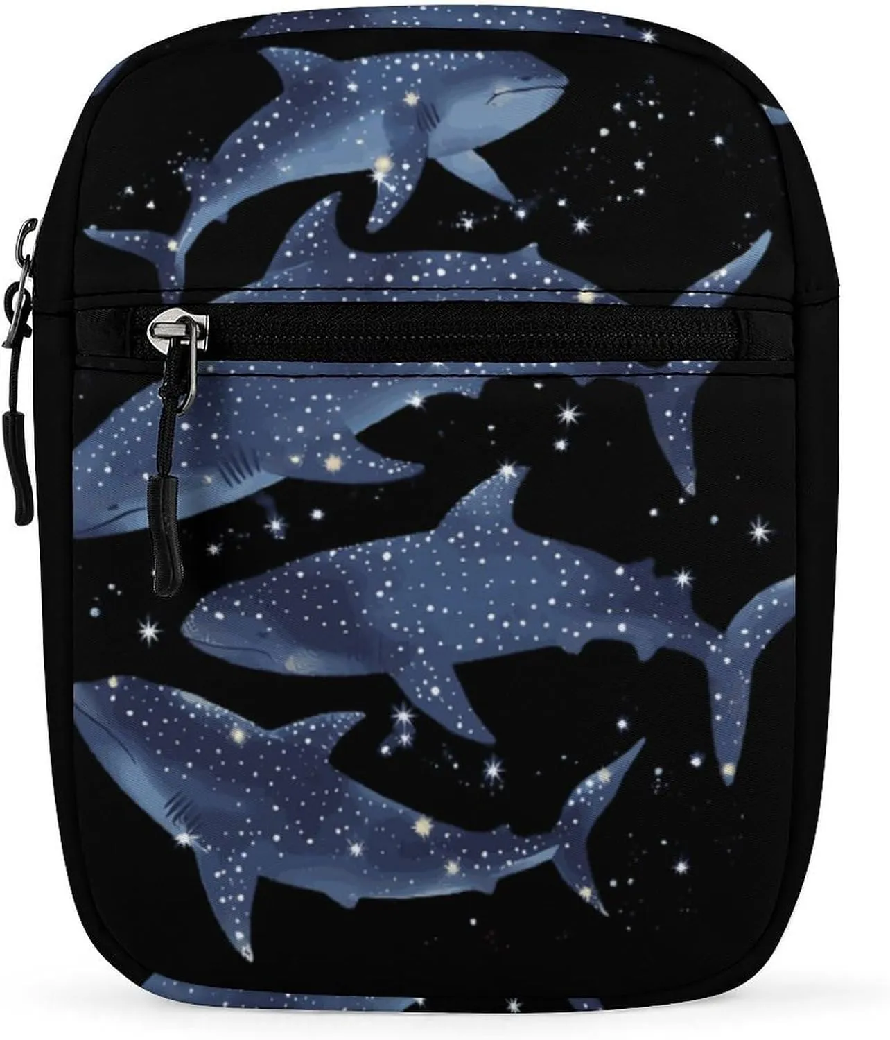 Cosmic Whale Shark Small Crossbody Bag Shoulder Messenger Satchel for Men Women