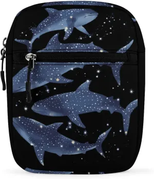 Cosmic Whale Shark Small Crossbody Bag Shoulder Messenger Satchel for Men Women