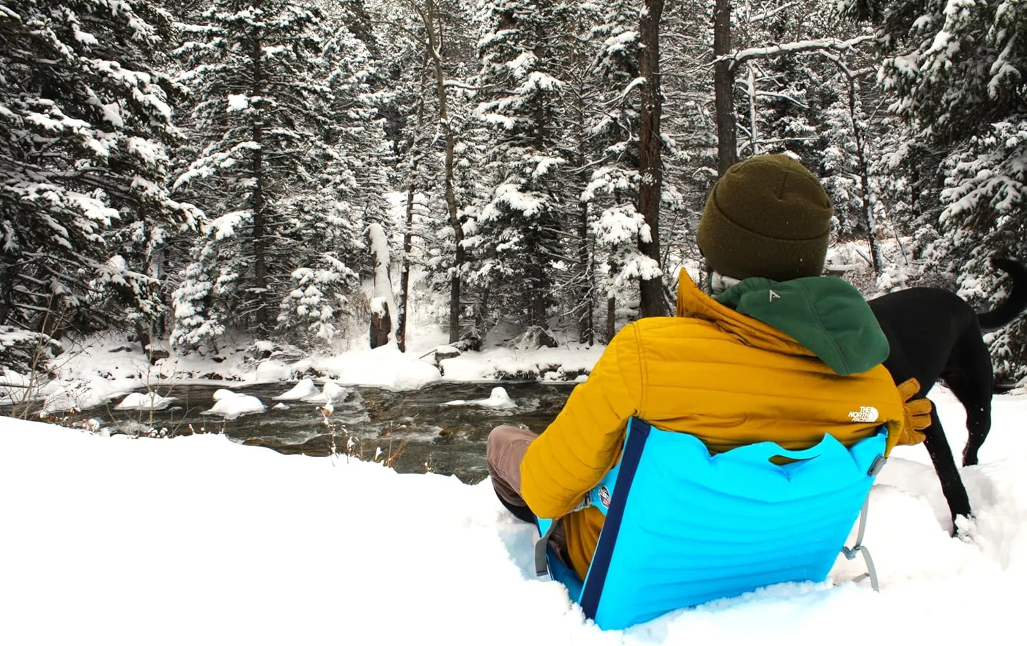 Crazy Creek Inflatable AirCliner Original Chair for Camping, Backpacking, Beaches, Comfort on All Terrains, Adjustable Straps, Compact Design, Dual Purpose, Chair and Pad in one, Big Sky Blue