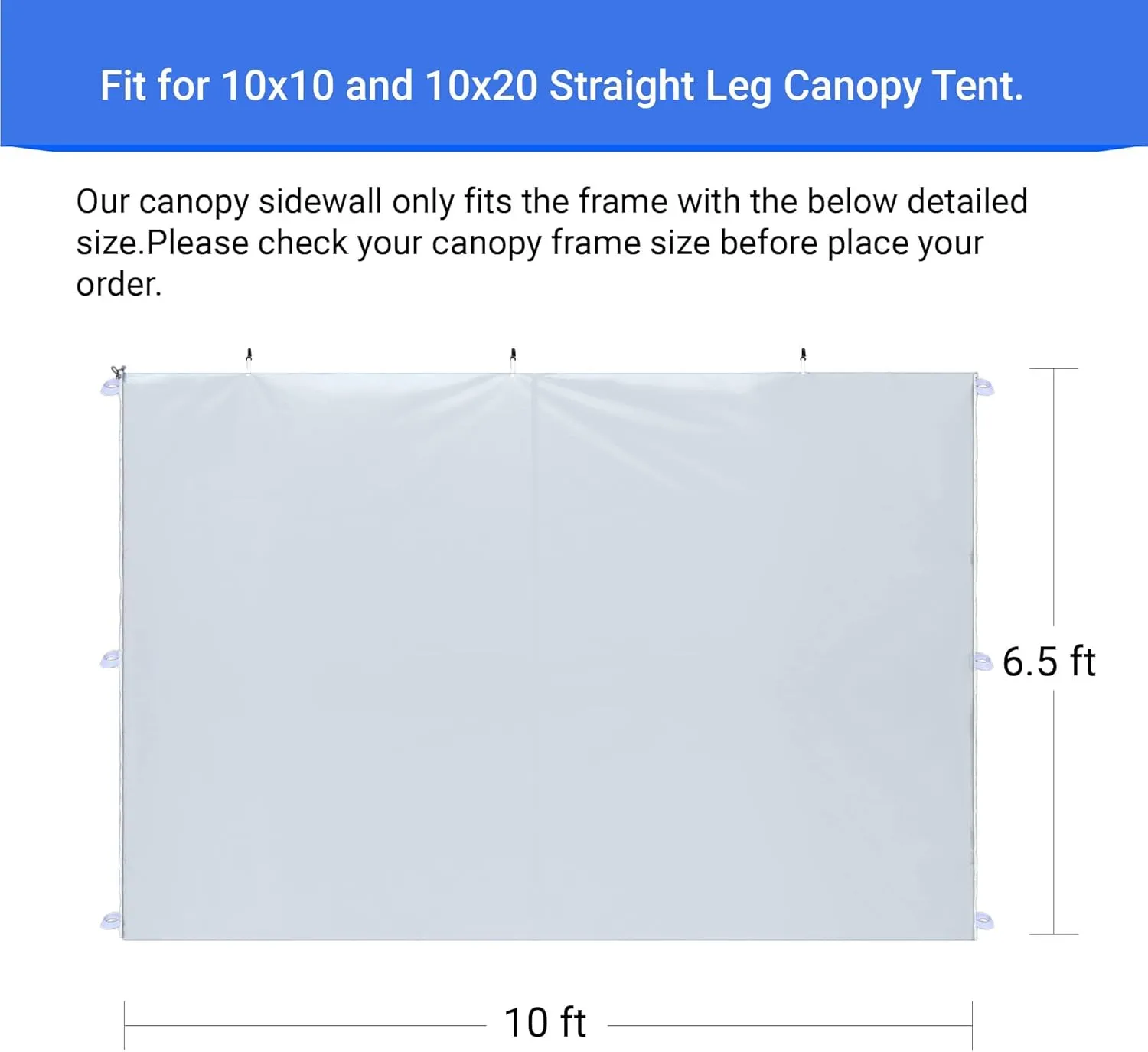 CROWN SHADES 10x10 Canopy Sidewalls (4pck) - Canopy Walls 10x10, Sidewalls for Canopy - Canopy Cover, Canopy Accessories, White