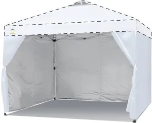 CROWN SHADES 10x10 Canopy Sidewalls (4pck) - Canopy Walls 10x10, Sidewalls for Canopy - Canopy Cover, Canopy Accessories, White