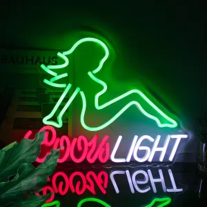 Crs Light Neon Sign Beer Neon Signs for Man Cave Bar Decor Green Lady LED Neon Lights Signs Bar Neon Sign Wall Art Neon Light for Bedroom Beer Pub Man Cave Restaurant Party Decor