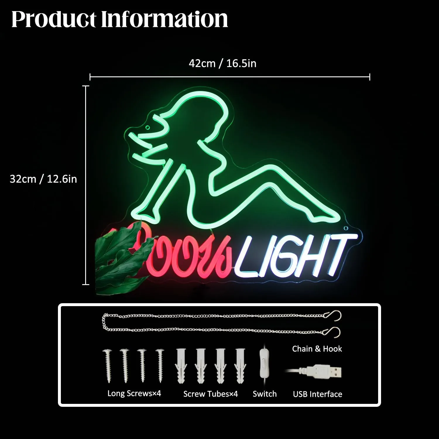 Crs Light Neon Sign Beer Neon Signs for Man Cave Bar Decor Green Lady LED Neon Lights Signs Bar Neon Sign Wall Art Neon Light for Bedroom Beer Pub Man Cave Restaurant Party Decor
