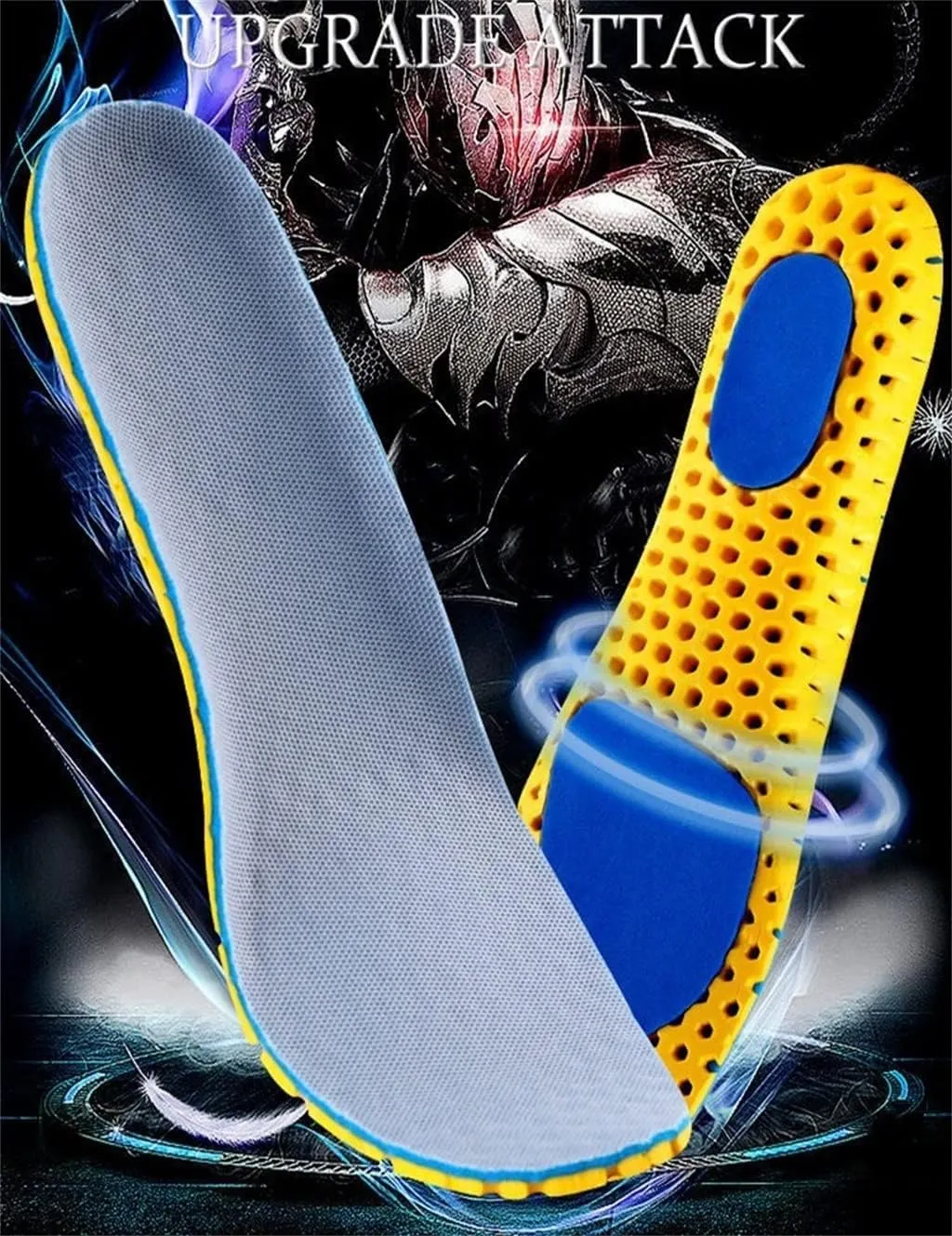 CSCDD Version Orthopedic Memory Foam Sport Insoles Woman Men Shoes Feet Soles Pad Mesh Deodorant Breathable Cushion(40-44)