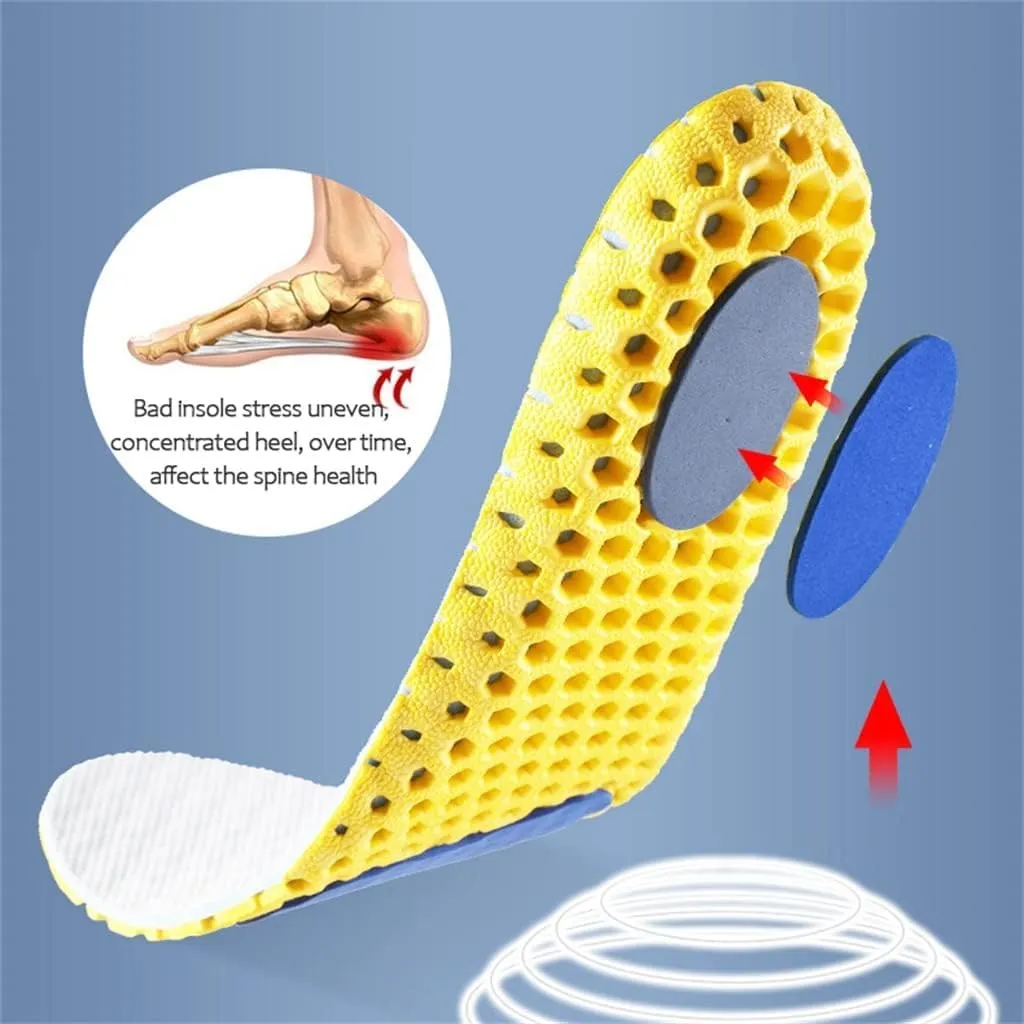 CSCDD Version Orthopedic Memory Foam Sport Insoles Woman Men Shoes Feet Soles Pad Mesh Deodorant Breathable Cushion(40-44)