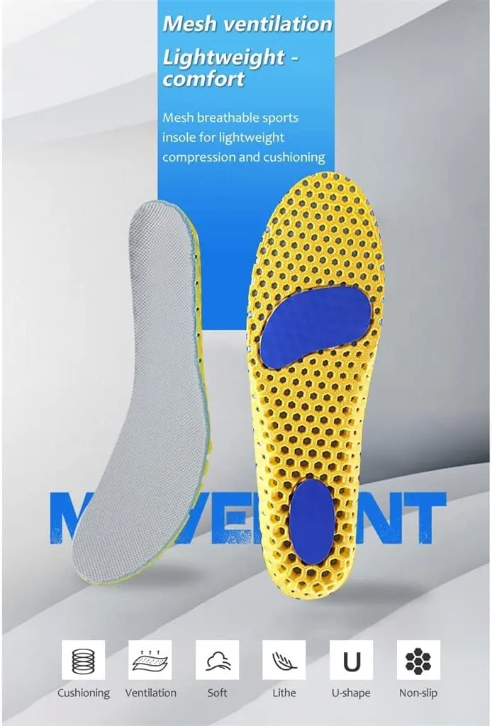 CSCDD Version Orthopedic Memory Foam Sport Insoles Woman Men Shoes Feet Soles Pad Mesh Deodorant Breathable Cushion(40-44)