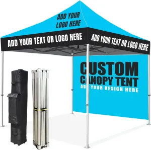 Customize Tent 10x10 with Logo, Custom Canopy Tent 10 x 10 Pop Up Canopy Tent for Tradeshow Advertising Gazebos with Logo, Nano Water Repellent Heavy Duty for Outdoor Events Business