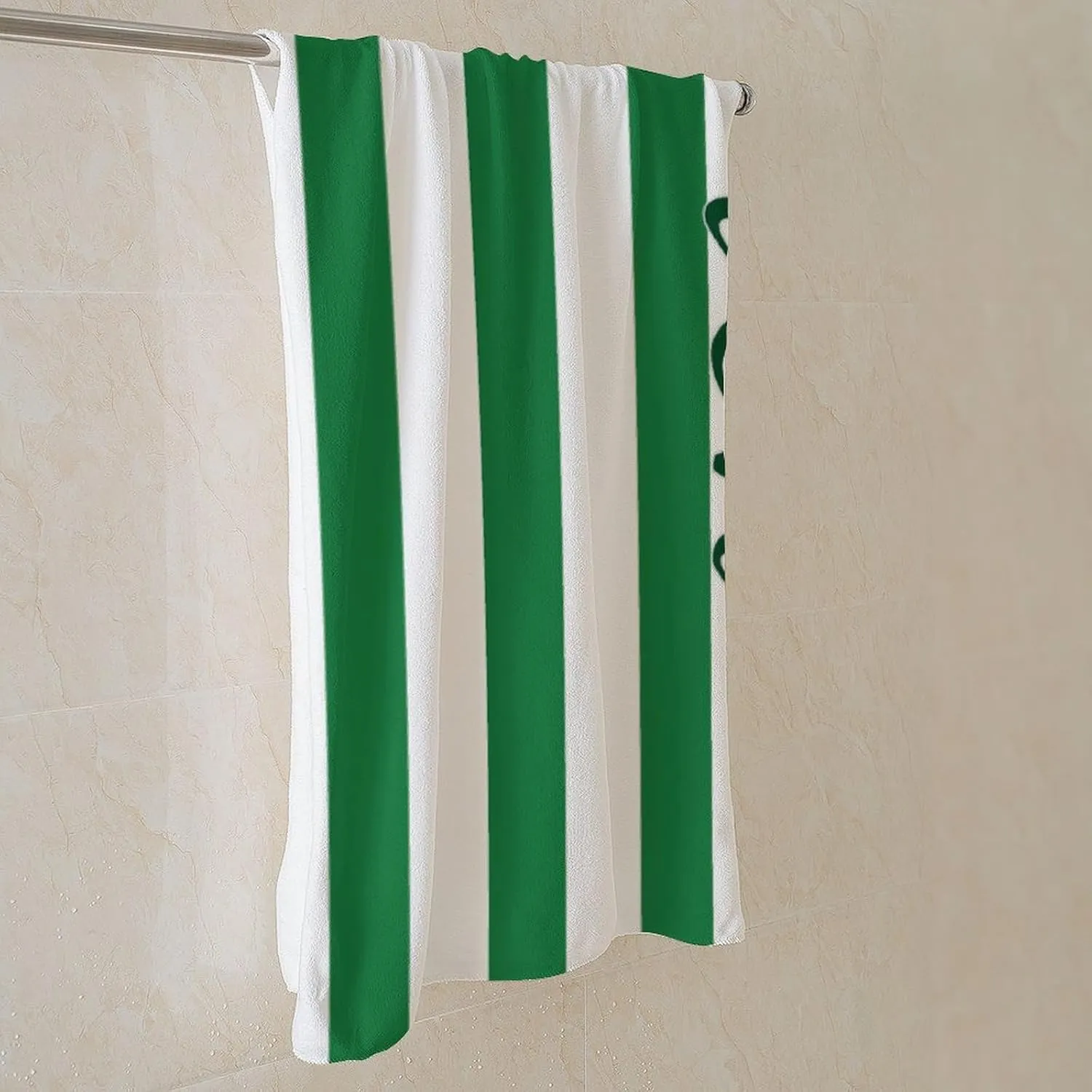 Customized Dark Green Hunter Green Beach Towel for Kids Toddler Boy Gift Custom Dark Green Pool Towels Designer Microfiber Minimalist Striped Swimming Towel for Girl Bathroom