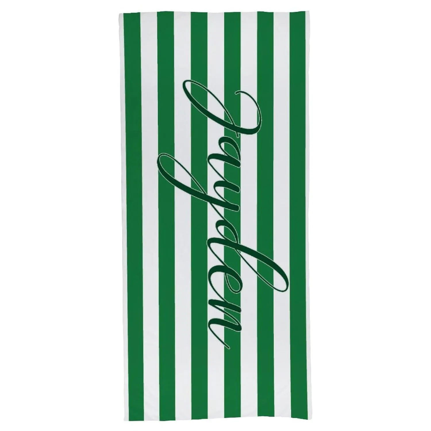 Customized Dark Green Hunter Green Beach Towel for Kids Toddler Boy Gift Custom Dark Green Pool Towels Designer Microfiber Minimalist Striped Swimming Towel for Girl Bathroom