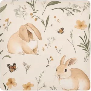 Cute Lop-eared Rabbit Beige Toiletries Pouchs Cloth Magic Sticker Travel Toiletry Organizer Wrap 21.7 X 21.7 Wrapper Cosmetic Organizers For Travel
