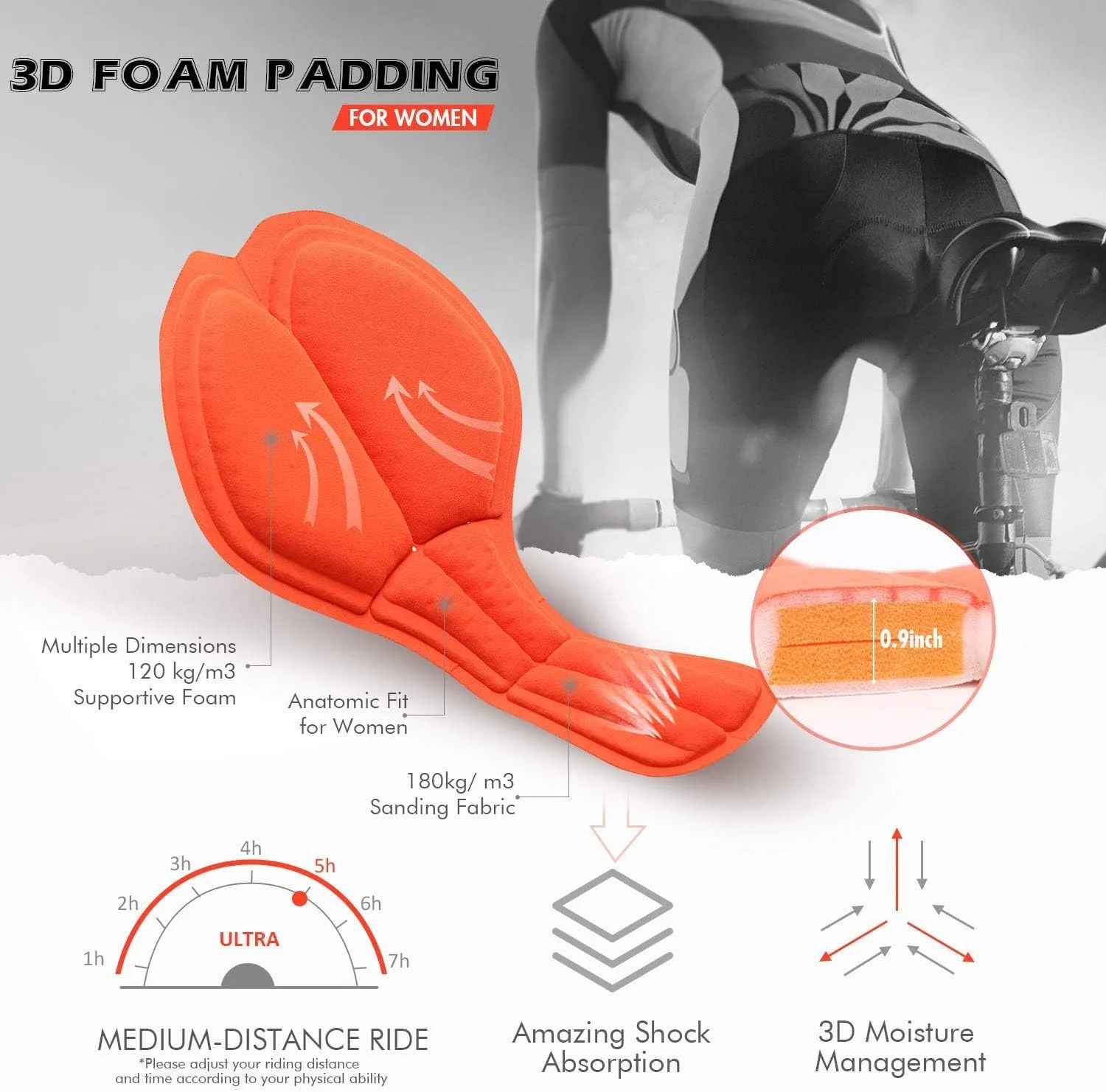 Cycling Shorts Women's 3D Padded Bicycle Bike Biking Underwear Shorts